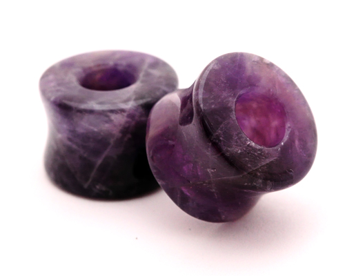 raw amethyst plugs